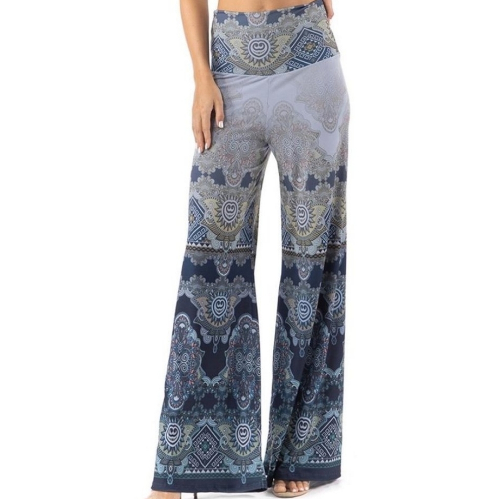 Blue Bohemian Pallazo Pants